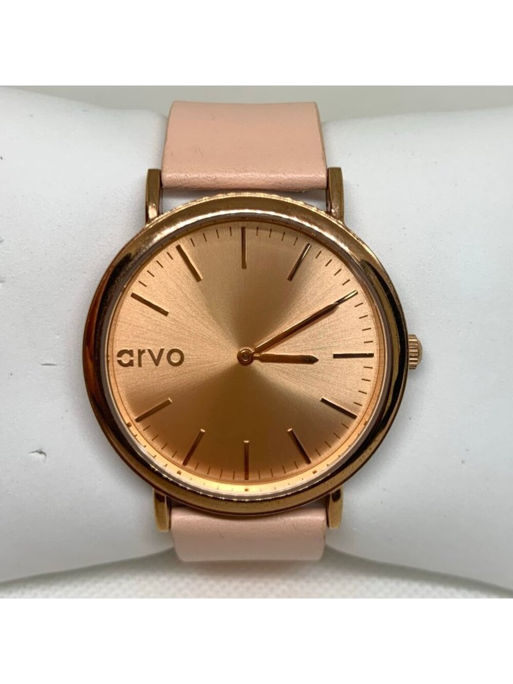 Arvo women’s watch rose gold tone 40mm quartz analog pink leather band running